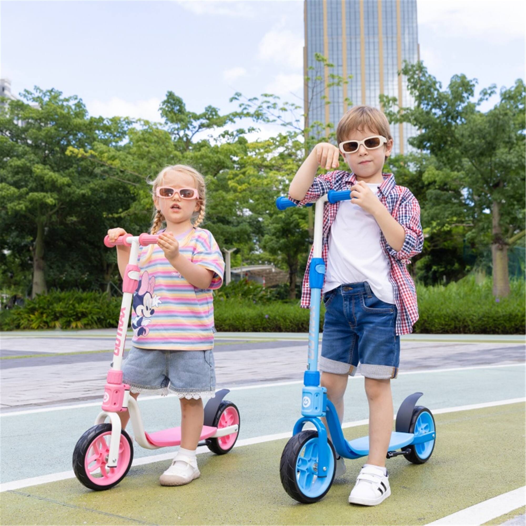 Alt View 4. GoTrax - KS8 Kids Kick Scooter for Ages 5+, 8" Wheels, Adjustable Handlebar, Foldable Design - Pink.