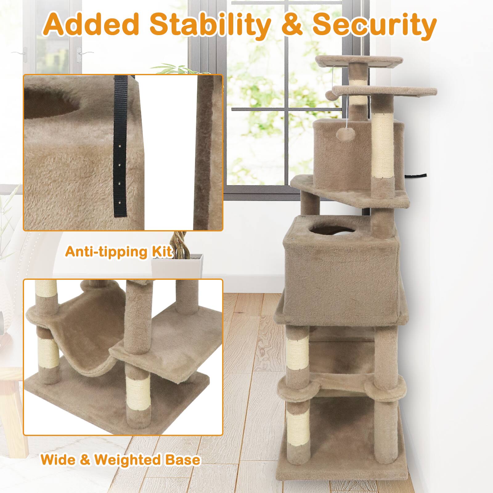 Added Stability & Security

Anti-tipping Kit

Wide & Weighted Base