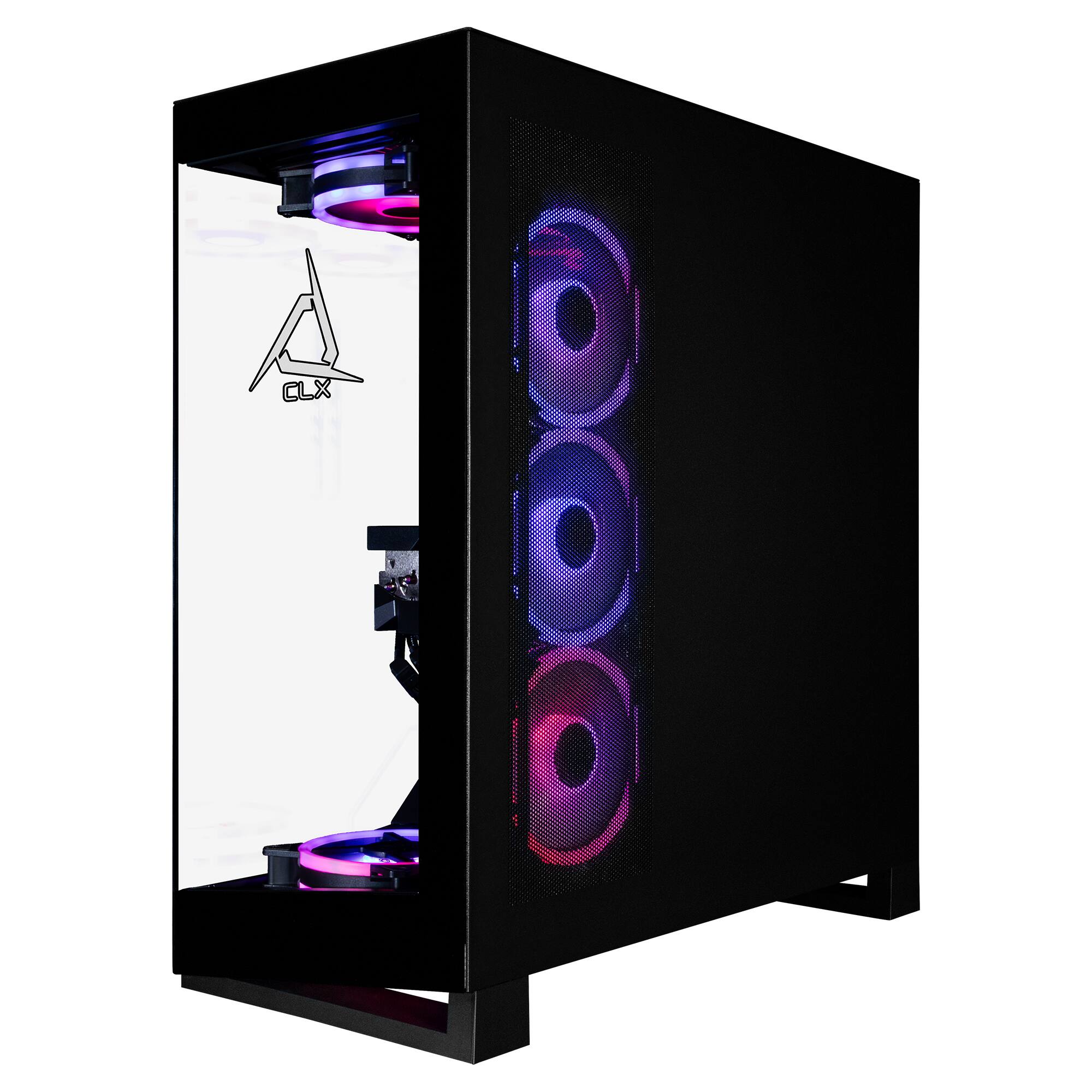 Back. CLX - CLX Horus Gaming Desktop - AMD Ryzen 9 9950X3D - 96GB DDR5 5600 Memory - GeForce RTX 5090 - 2TB NVMe M.2 SSD, 8TB HDD - Black.