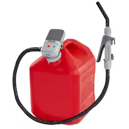 Deway - Automatic Fuel Transfer Pump W/Flow Control Nozzle, Stop & Extra Long Hose Fits All Size Cans - Gray