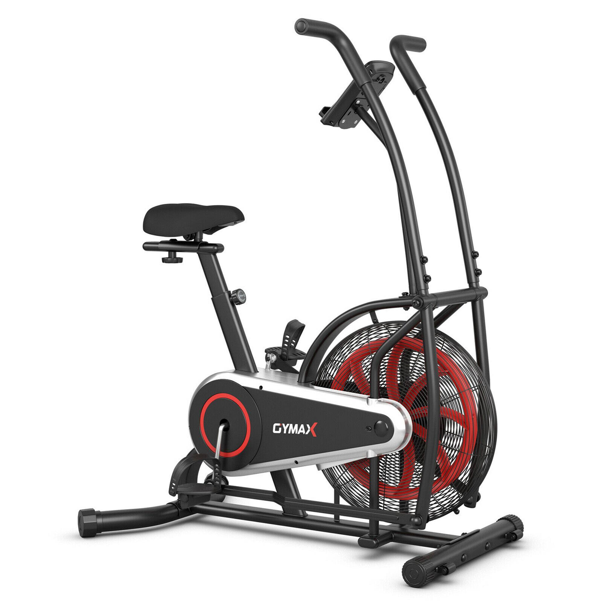 Alt View 9. Gymax - Gymax Unlimited Resistance Airdyne Bike Fan Exercise Bike with Clear LCD Display - Black and Red.