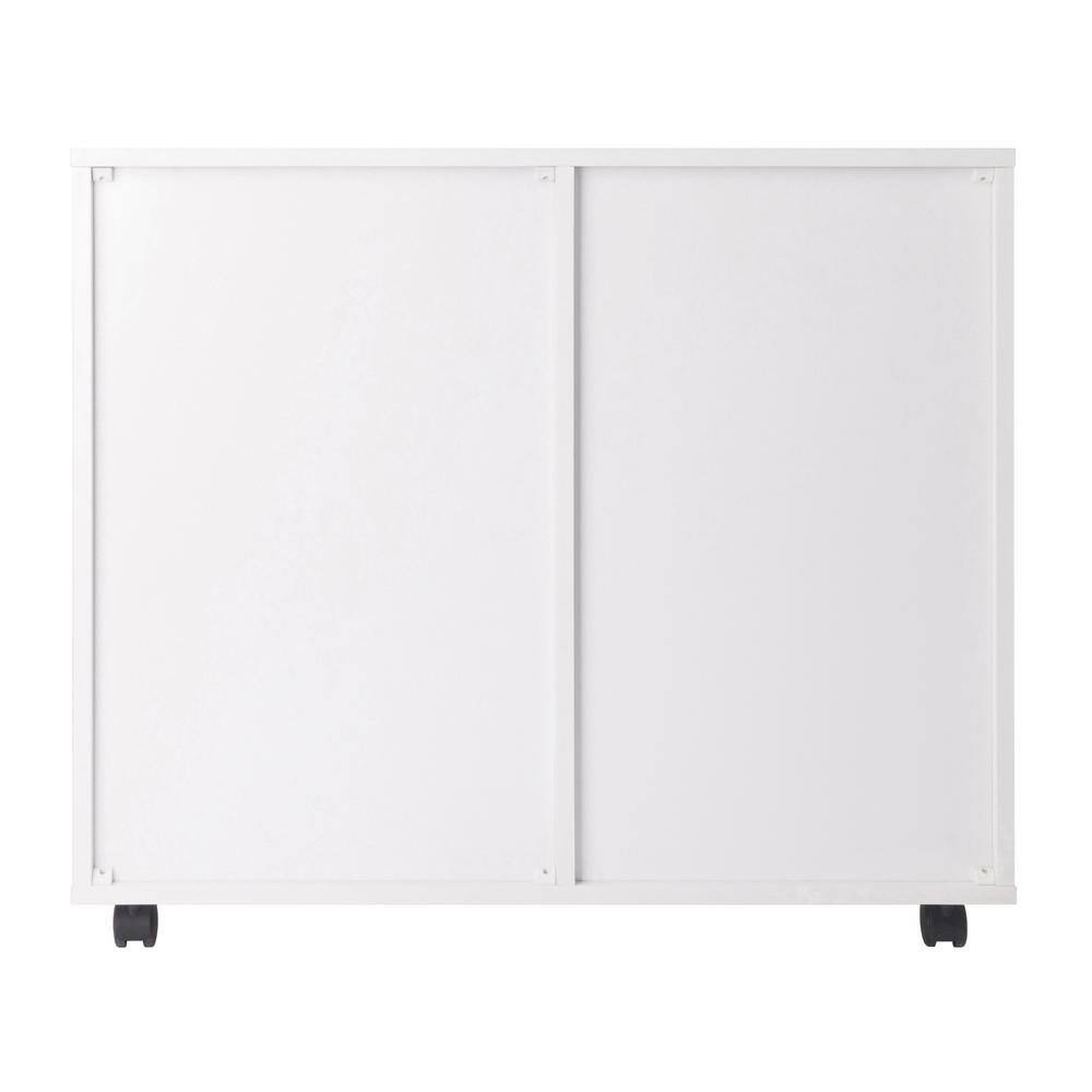 Back. FurniFact - Composite Wood Home Office Floor Cabinet with Filing Drawer - White.