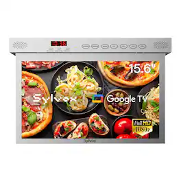 Sylvox - 15.6" Under Cabinet Smart TV, Flip Down Kitchen TV with Google TV, 1080P Display