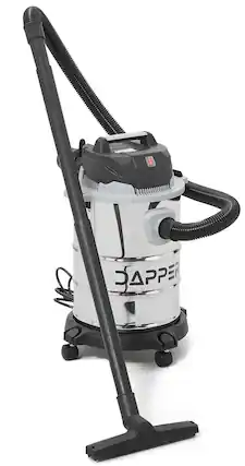 Front. Dapper Supply - 6 Gallon 3.0 Peak HP Wet Dry Vacuum Stainless Steel Shop Vac with Attachments for Garage Workshop - Silver.