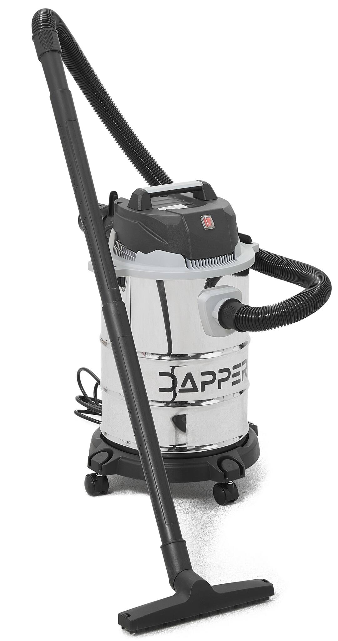 Front. Dapper Supply - 6 Gallon 3.0 Peak HP Wet Dry Vacuum Stainless Steel Shop Vac with Attachments for Garage Workshop - Silver.