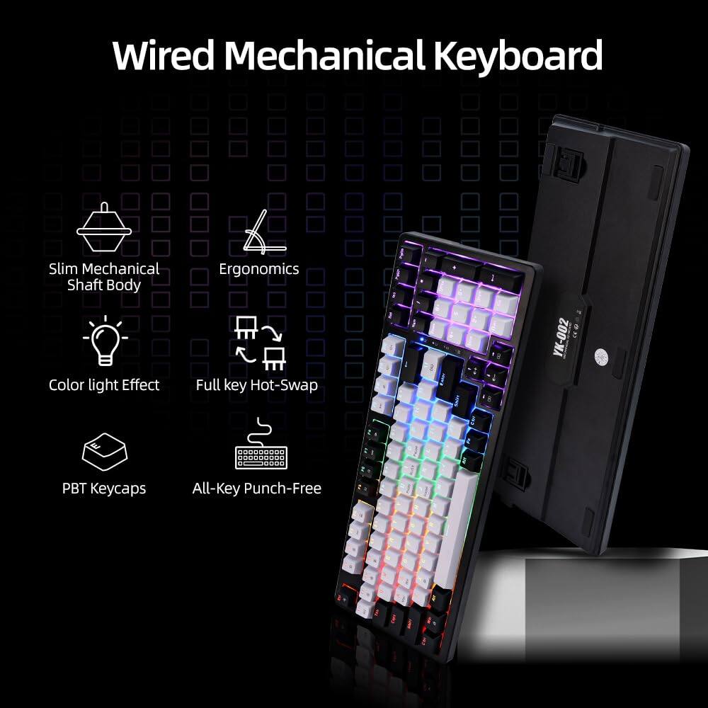 Wired Mechanical Keyboard

- Slim Mechanical Shaft Body
- Ergonomics
- Color light Effect
- Full key Hot-Swap
- PBT Keycaps
- All-Key Punch-Free