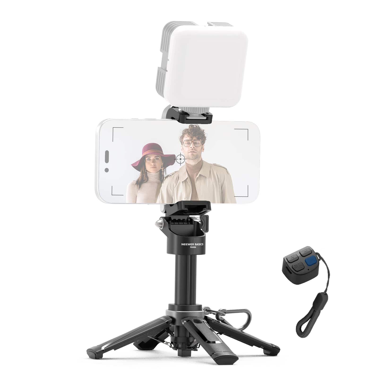 Neewer - Mini Phone Tripod, Foldable, Remote, Cold Shoe