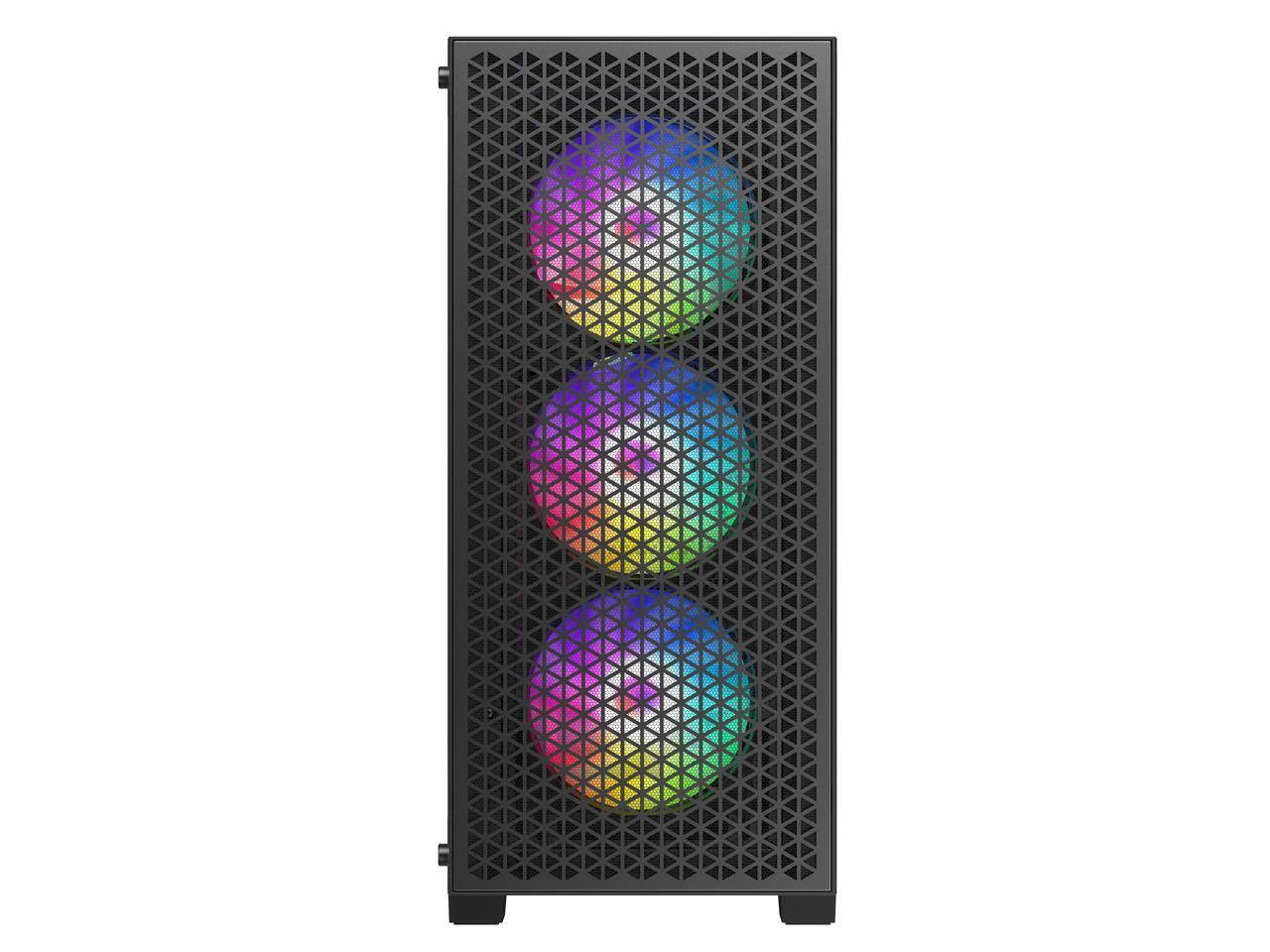 Alt View 2. DIYPC - DIYPC DIY-F08-BK Black USB3.0 Tempered Glass ATX Gaming Computer Case w/ 4 x ARGB 120mm Fans (Pre-Installed) - Black.