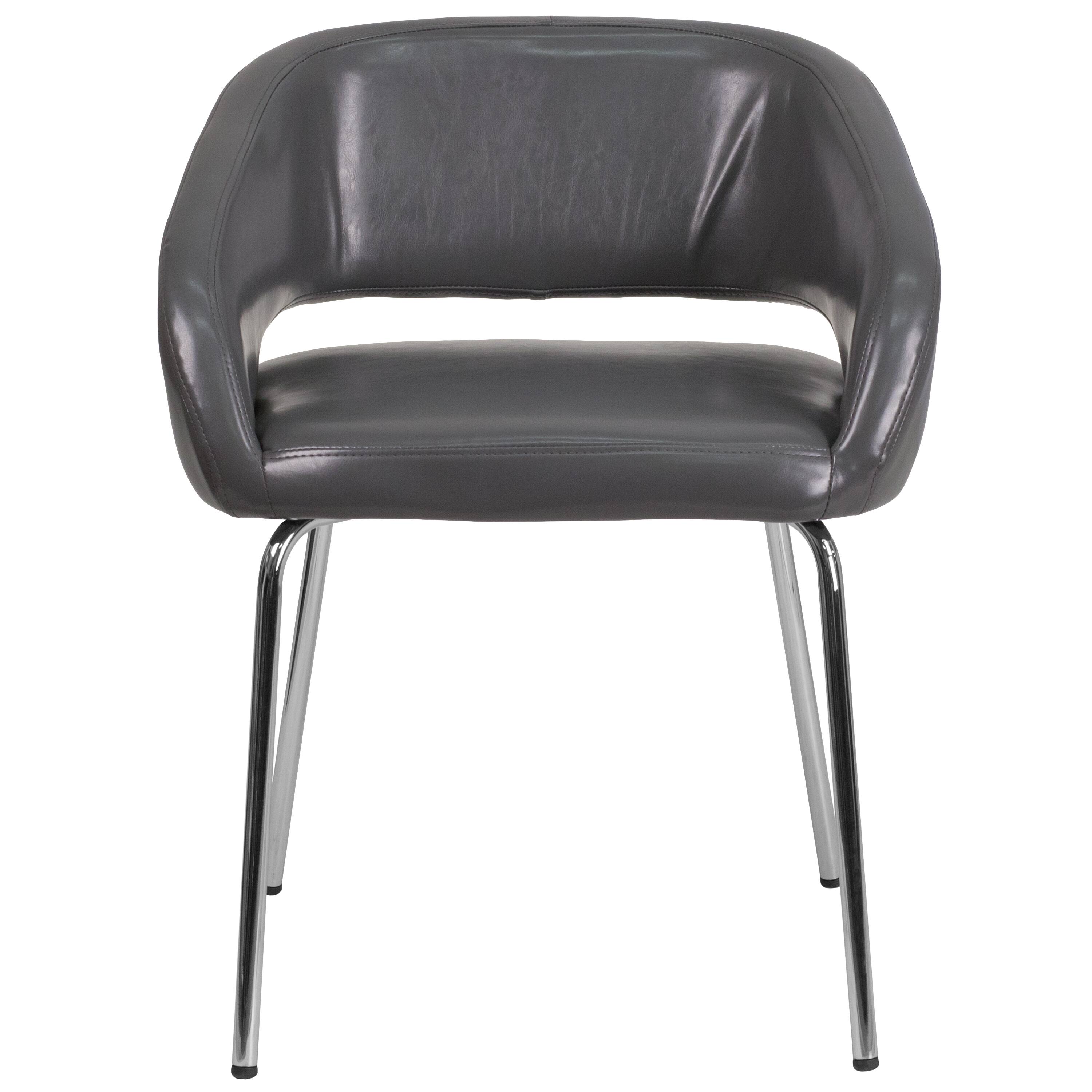 Alt View 8. Emma + Oliver - Contemporary LeatherSoft Side Reception Chair - Gray.