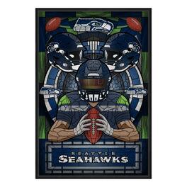 Sporticulture - Seattle Seahawks Framed Stained Glass Art Print - Blue
