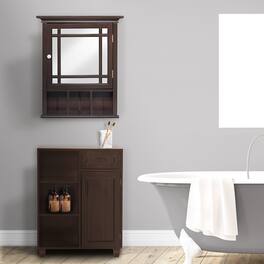 Teamson Home - Neal Medicine Cabinet with Mirrored Door, Espresso - Brown