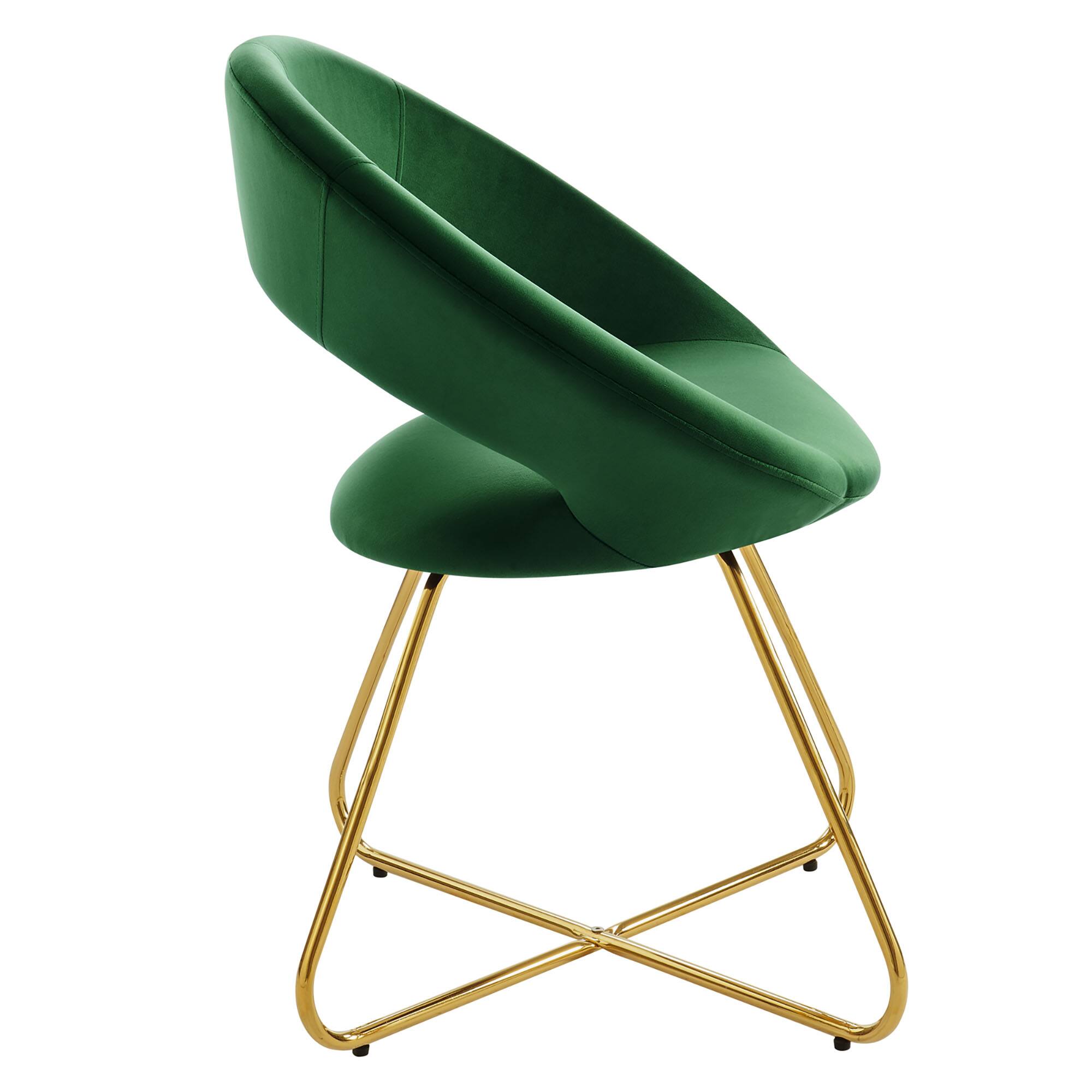 Alt View 2. Modway - Nouvelle Performance Velvet Dining Chair Set of 2 by Modway - Gold Emerald.