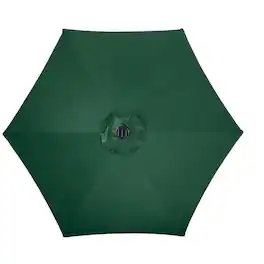 Living Accents - 9 ft. Tiltable Hunter Green Solar Market Umbrella
