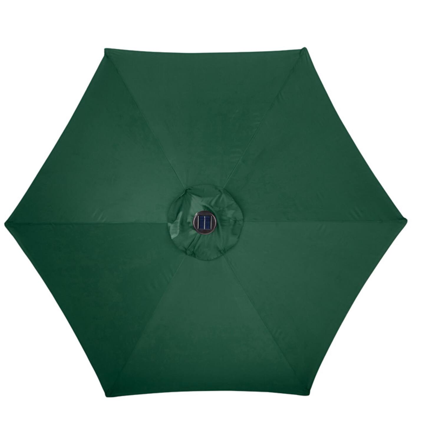 Front. Living Accents - Living Accents 9 ft. Tiltable Hunter Green Solar Market Umbrella.