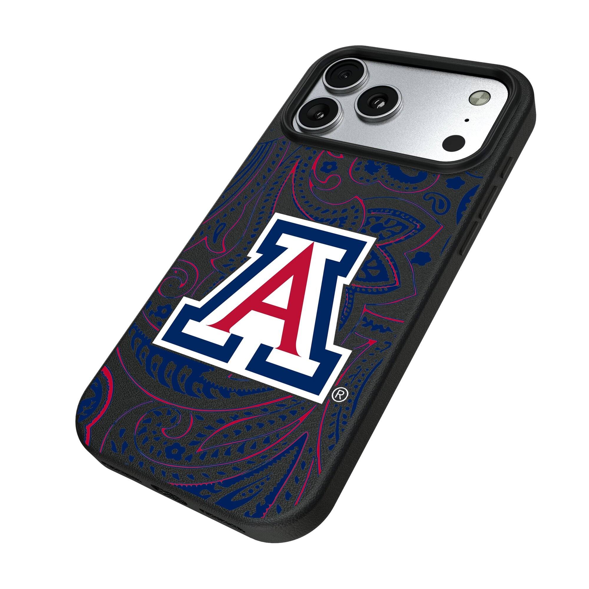 Alt View 1. Keyscaper - Arizona Wildcats Paisley iPhone Magnetic Bump Case - 16 - Black.