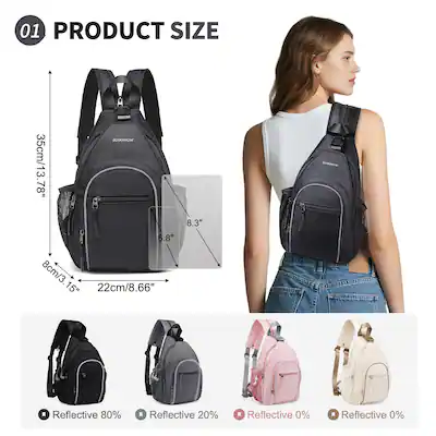 Unique Bargains - Crossbody Sling Bag with Water Bottle Holder 8.3" Convertible Small Backpack Anti Theft Daypack Chest Fanny Pack - Black Unique Bargains - Crossbody Sling Bag with Water Bottle Holder 8.3" Convertible Small Backpack Anti Theft Daypack Chest Fanny Pack - Black
