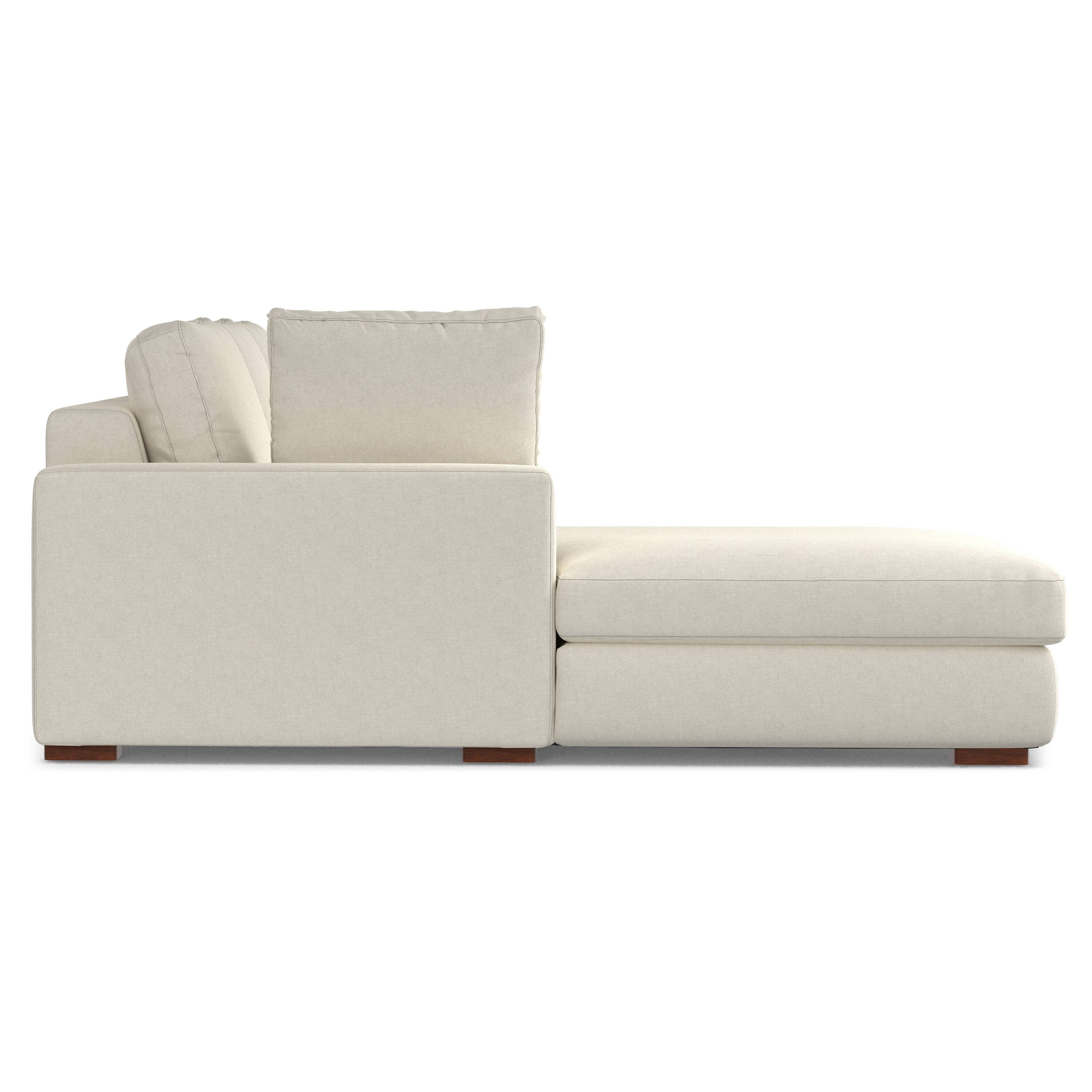 Back. Simpli Home - Charlie Left-Facing Sectional in Tightly Woven Performance Fabric - Cream.