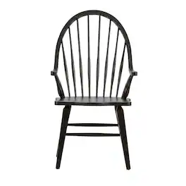 Starlight Canyon Home - Windsor Back Armchair in Black with Elegant Tobacco Finish - Brown