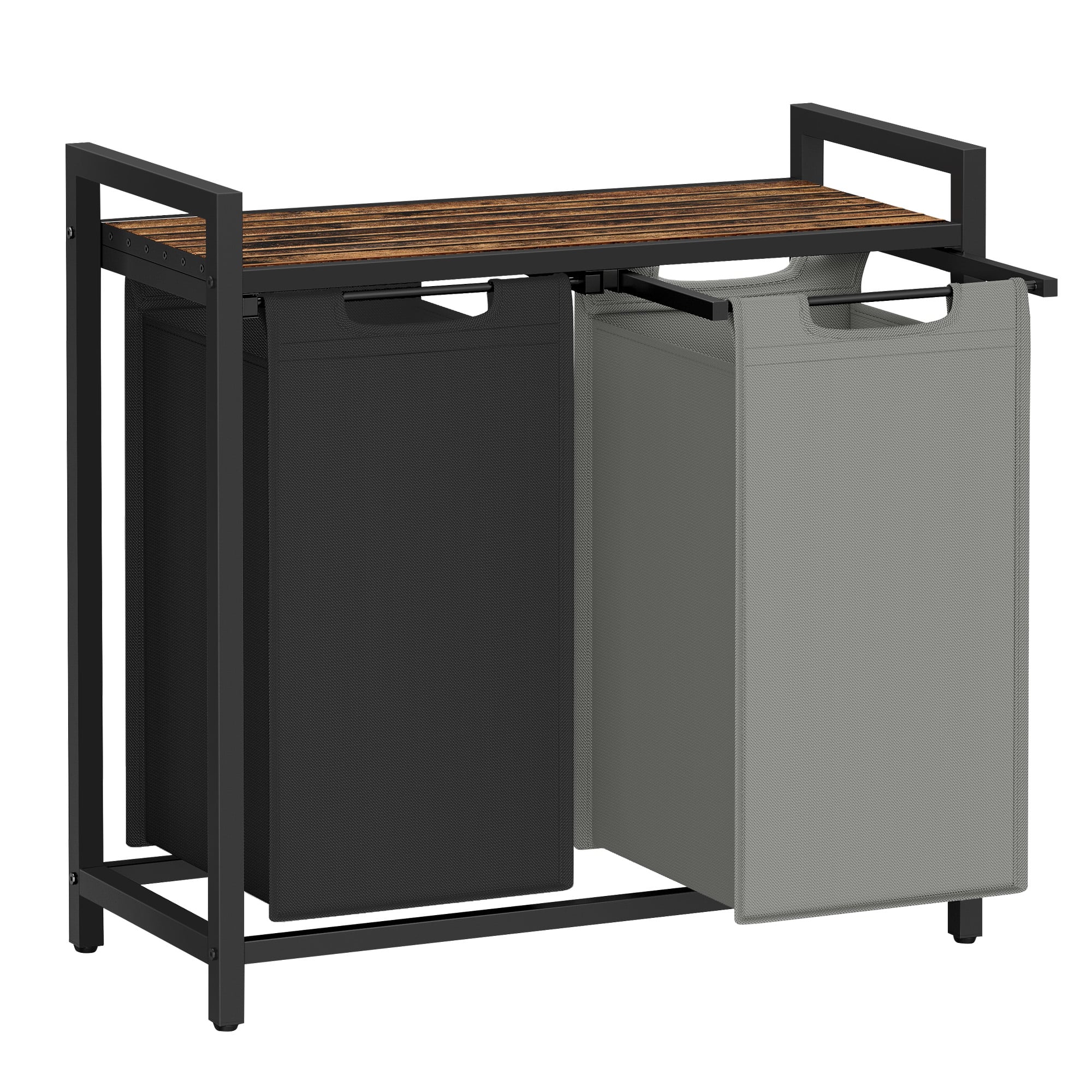 Songmics Home - Laundry Hamper, Laundry Basket, Laundry Sorter with 2 Pull-Out and Removable Bags, Shelf, 2 x 12.1 Gallons (46 L) - Bicolor and Rustic Brown price history on PriceWatchPro