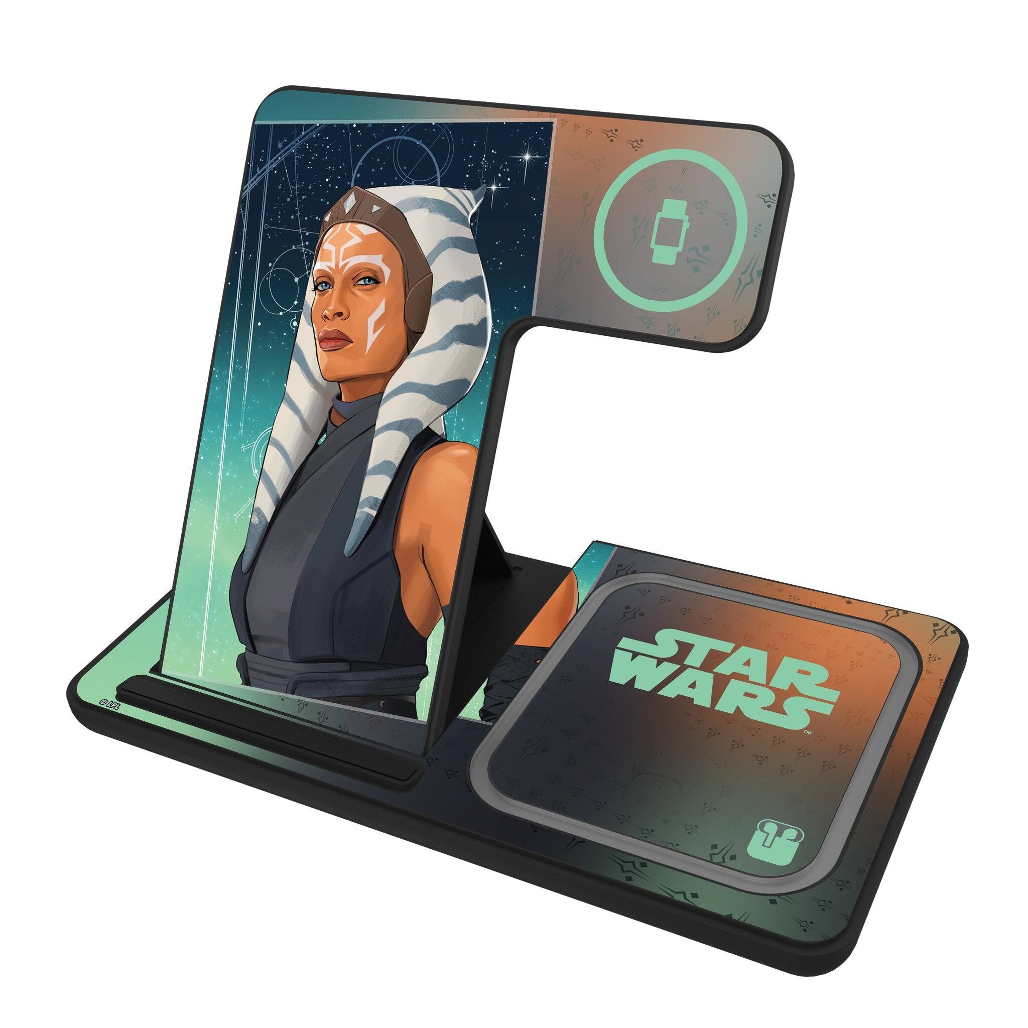 Front. Keyscaper - Star Wars: Ahsoka Season 1 Portrait 3 in 1 Charging Station - Ahsoka.