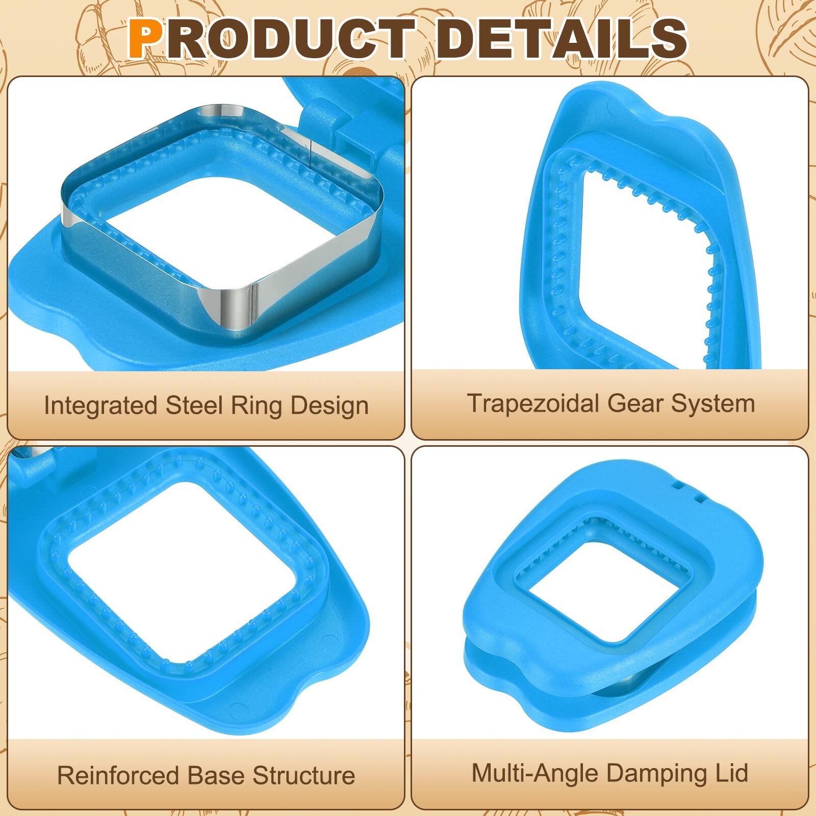 PRODUCT DETAILS

- Integrated Steel Ring Design
- Trapezoidal Gear System
- Reinforced Base Structure
- Multi-Angle Damping Lid