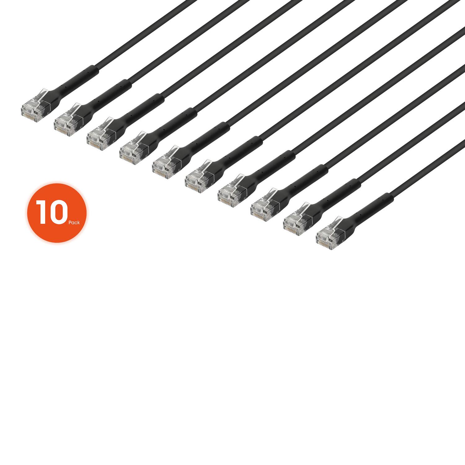 Alt View 2. Intellinet - CAT-6 U/UTP FlexiBoot Slim Network Patch Cable 10 Pack 5 ft.