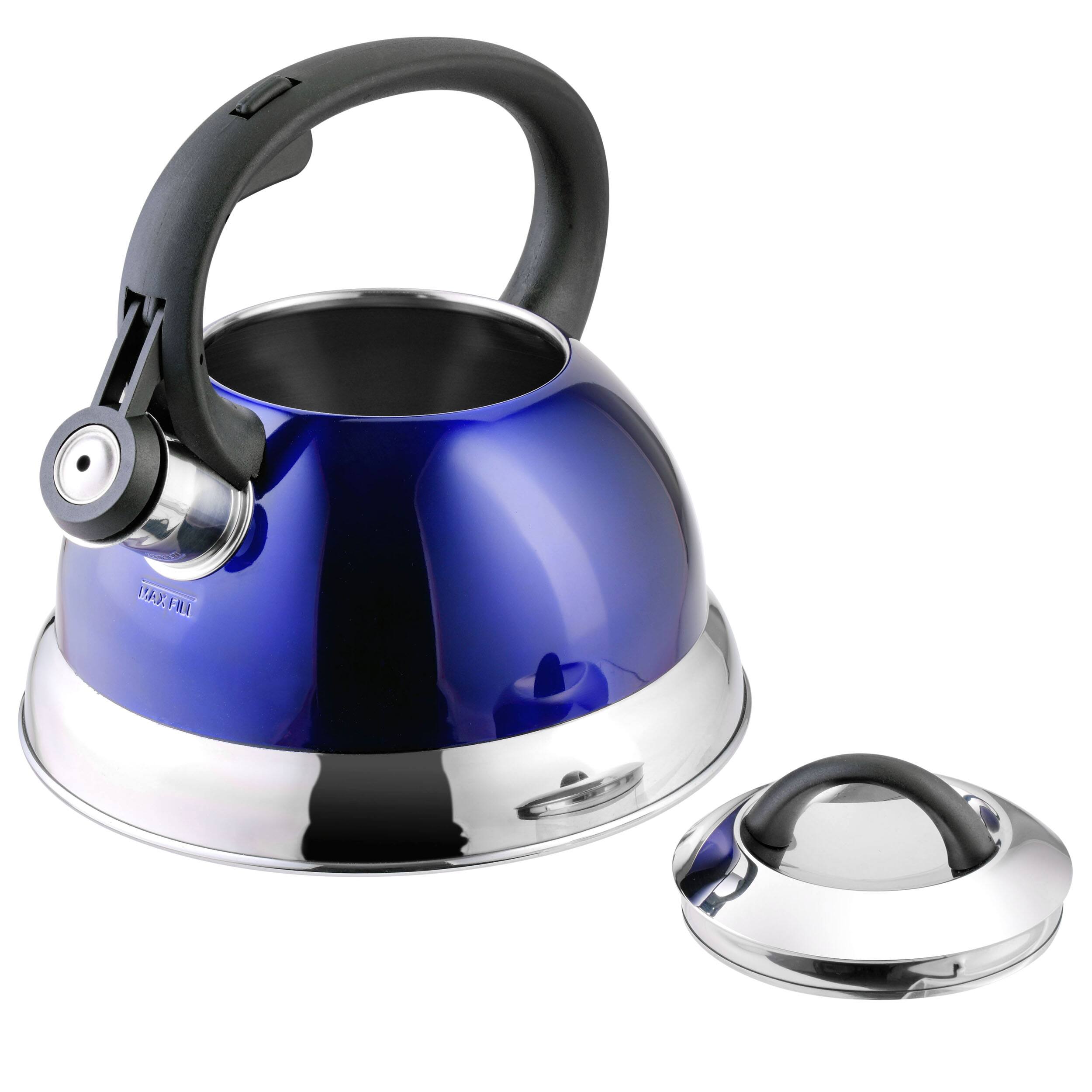 Alt View 2. Mr. Coffee - Mr. Coffee Flintshire 1.75 Quart Whistling Stovetop Tea Kettle in Blue - Blue.