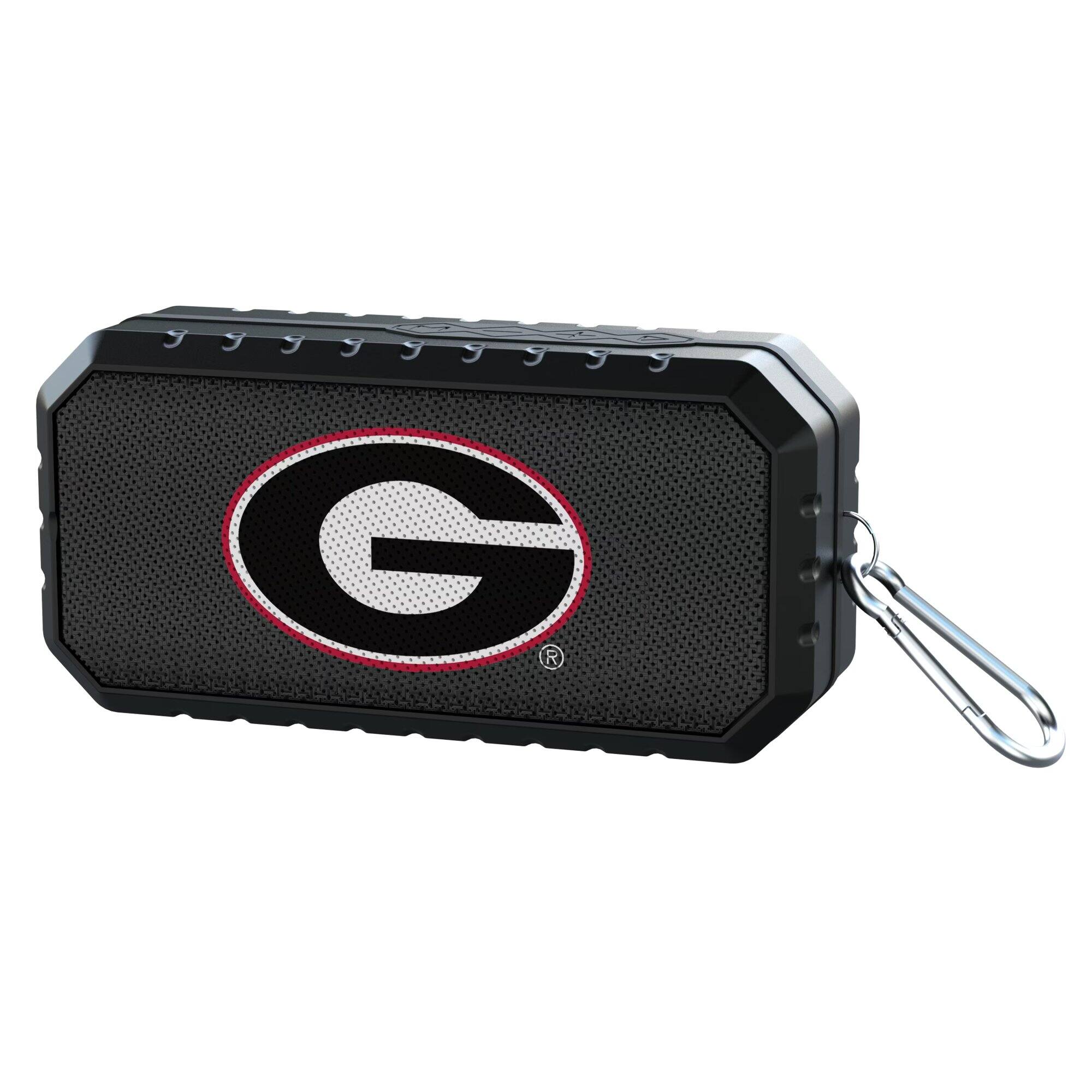 Alt View 1. Keyscaper - Georgia Bulldogs Water Resistant Linen Print Bluetooth Speaker - Black.