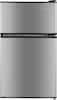 Front. Insignia™ - 3.1 Cu. Ft. Mini Fridge with Top Freezer and ENERGY STAR Certification - Stainless Steel Look.