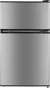 Insignia™ - 3.1 Cu. Ft. Mini Fridge with Top Freezer and ENERGY STAR Certification - Stainless Steel Look