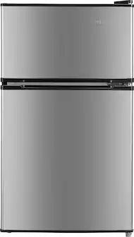Insignia™ - 3.1 Cu. Ft. Mini Fridge with Top Freezer and ENERGY STAR Certification - Stainless Steel Look