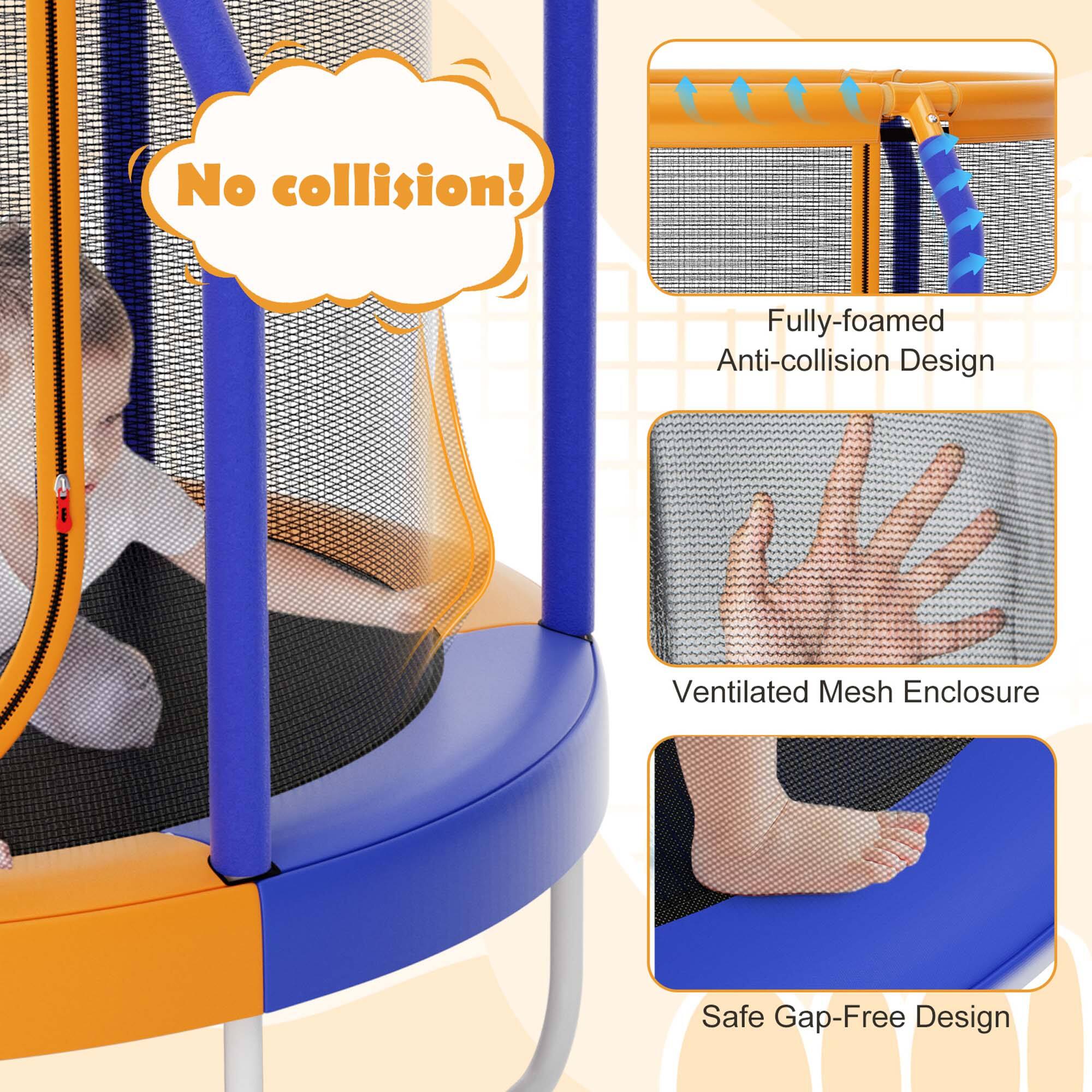 No collision!  
Fully-foamed Anti-collision Design  
Ventilated Mesh Enclosure  
Safe Gap-Free Design