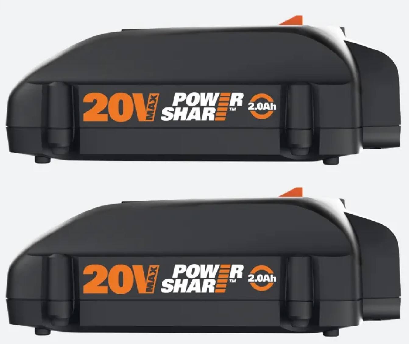Alt View 11. WORX - WA3575.2 20V Power Share 2.0 Ah Battery 2-Pack - Black.