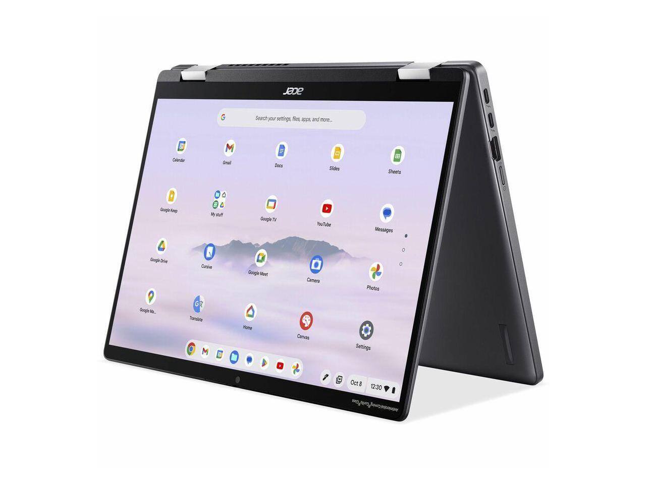 acer Search your settings, files, apps and more  
Calendar M Gmail Docs Slides Sheets C Google Search By a Google TV 4 YouTube Messages Google Drive Cursive Google Meet Camera Photos Google Maps Translate M Mome Canvas Settings  
Oct 8 12:30