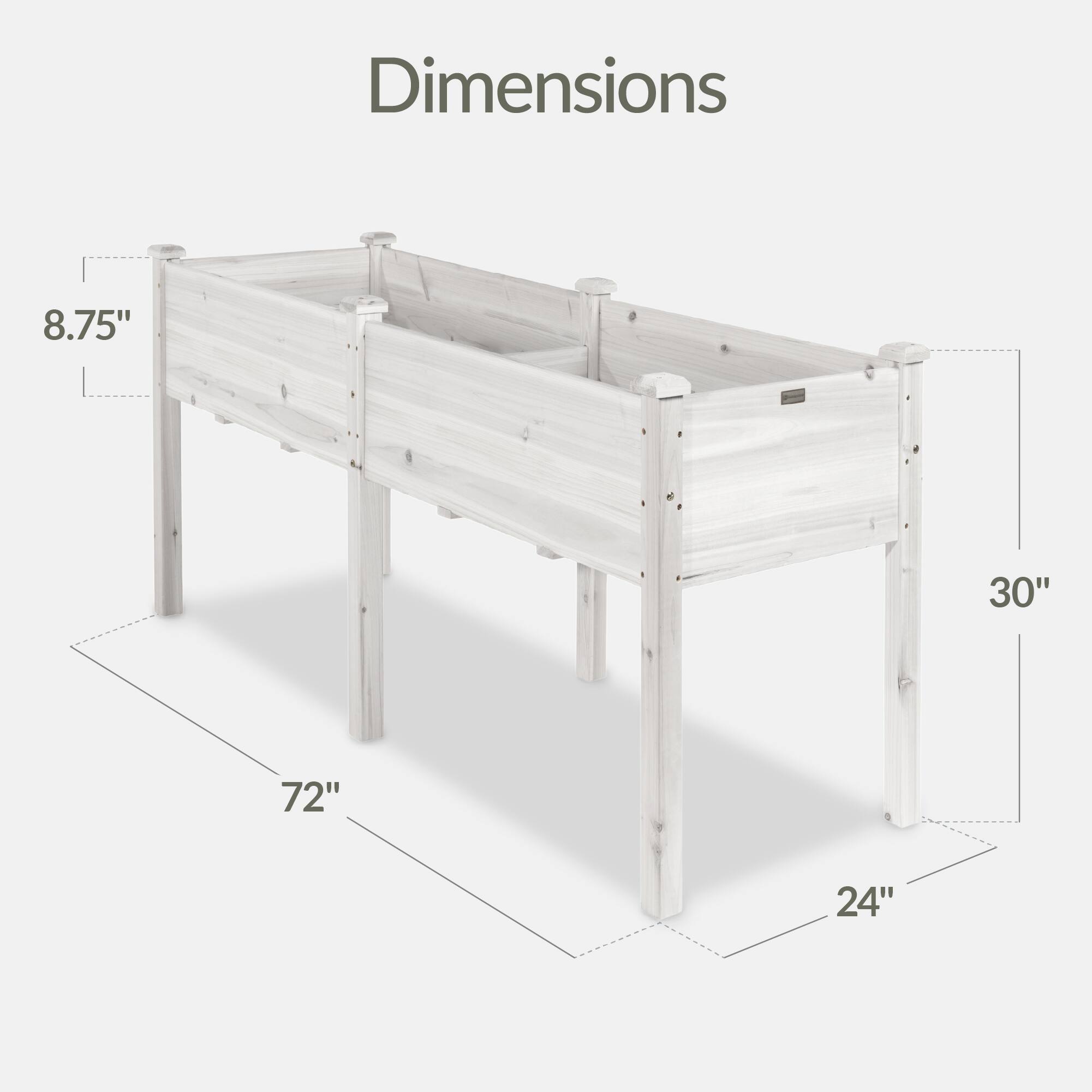 Dimensions: 8.75" x 30" x 72" x 24"