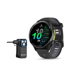 Garmin - Forerunner 570 42mm Gray with Black Band and Oclip Clip-On White Bundle - Black - (2025)