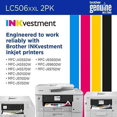 LC506XXL 2PK INKvestment brother genuine INK & TONER Engineered to work reliably with Brother INKvestment inkjet printers MFC-J4355DW MFC-J6560DW MFC-J4555DW MFC-J6960DW MFC-J4557DW MFC-J6975DW MFC-J5010DW MFC-J5110DW MFC-J5115DW