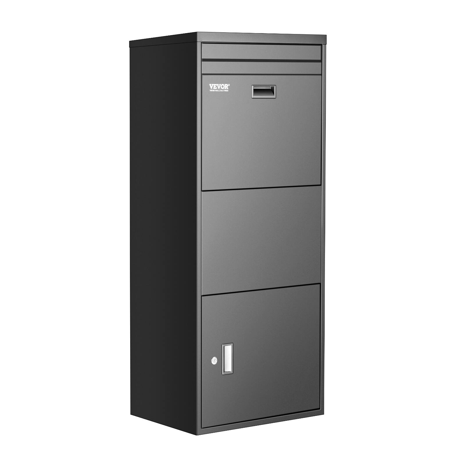 Alt View 5. VEVOR - Package Delivery Boxes for Outside, 47.2 in Mailbox for Parcel with Lock, Galvanized Steel Package Drop Box - Black.