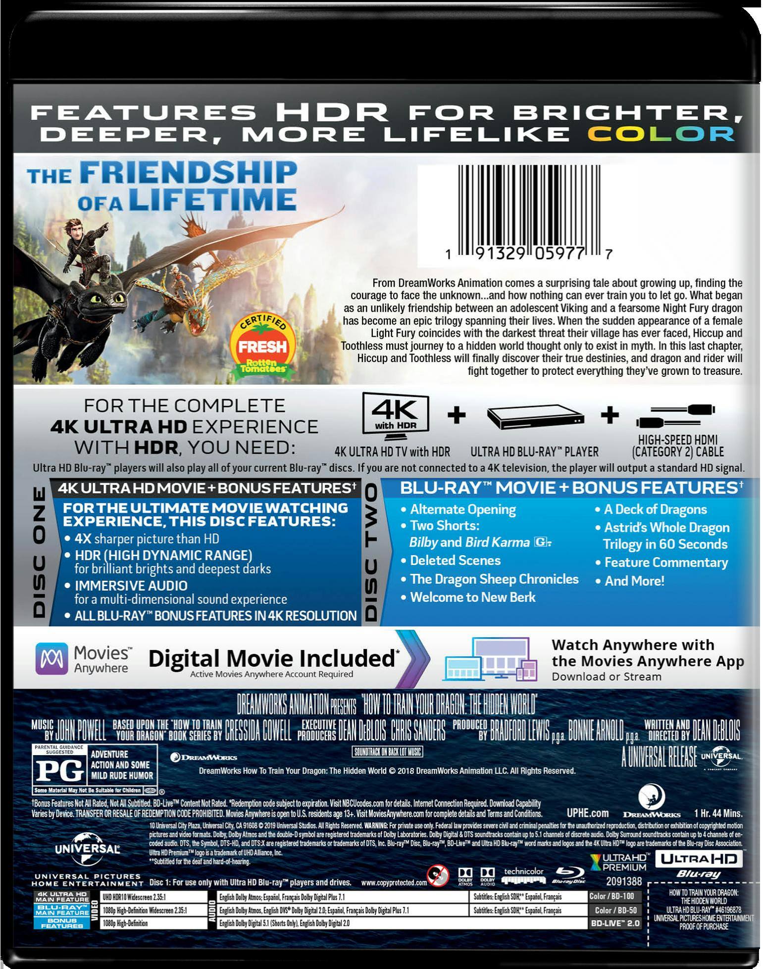 Angle. How to Train Your Dragon - The Hidden World (4K Ultra HD + Blu-ray + Digital HD) [UHD].