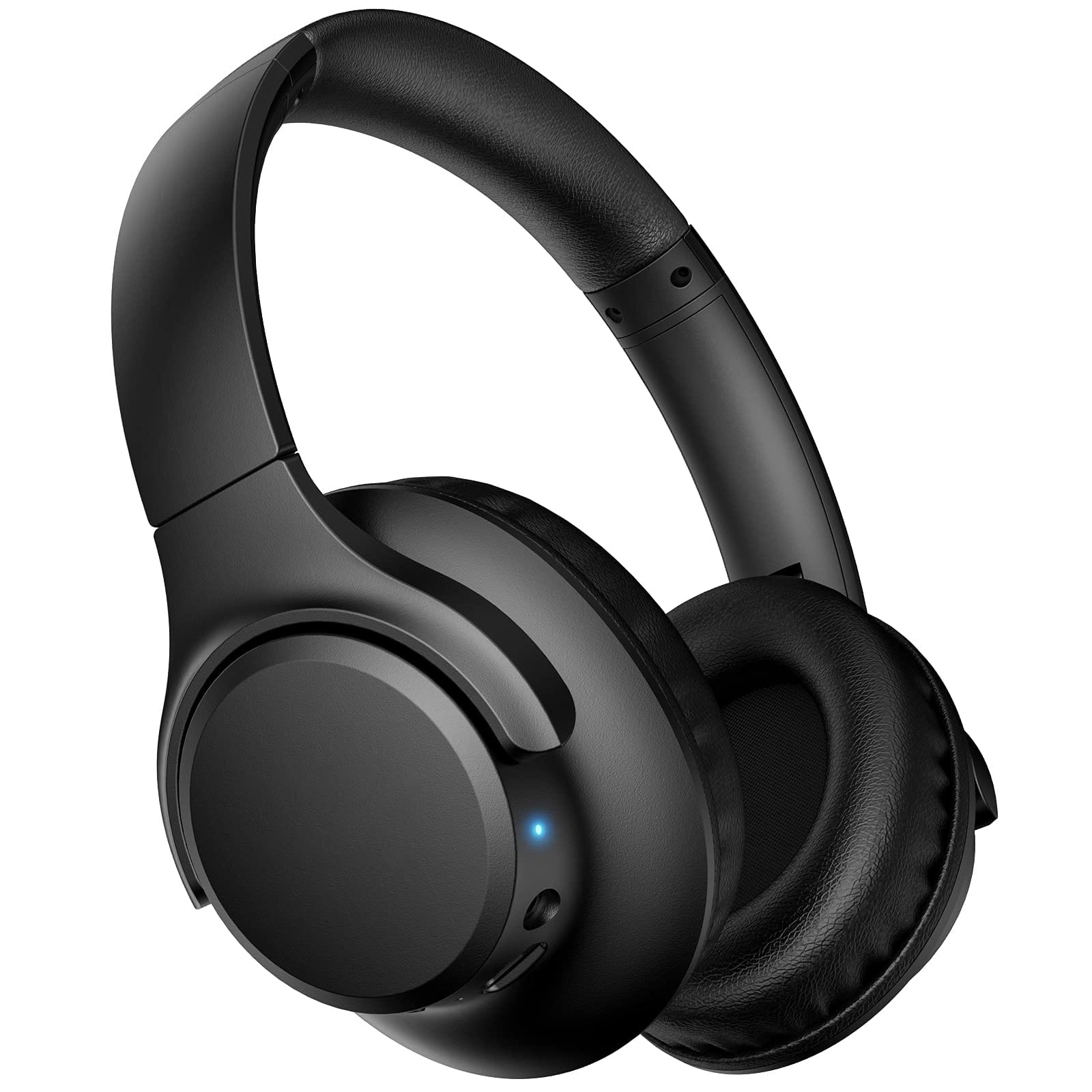 GlowWise - 65H Playtime Bluetooth Headphones, Low Latency Hi-Fi Stereo with Deep Bass, Foldable Over-Ear Headset with Mic - Blank