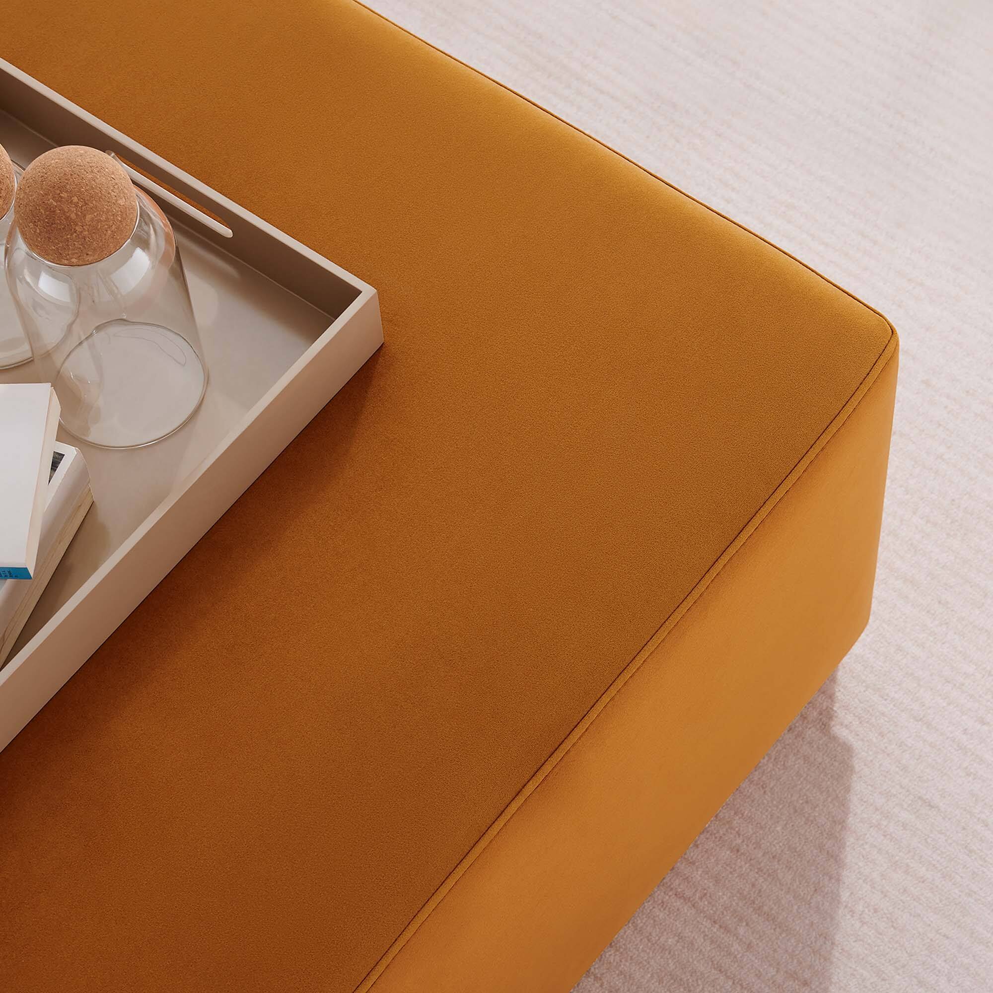 Alt View 2. Modway - Tilden Large 28" Square Performance Velvet Upholstered Ottoman by Modway - Rust Natural.