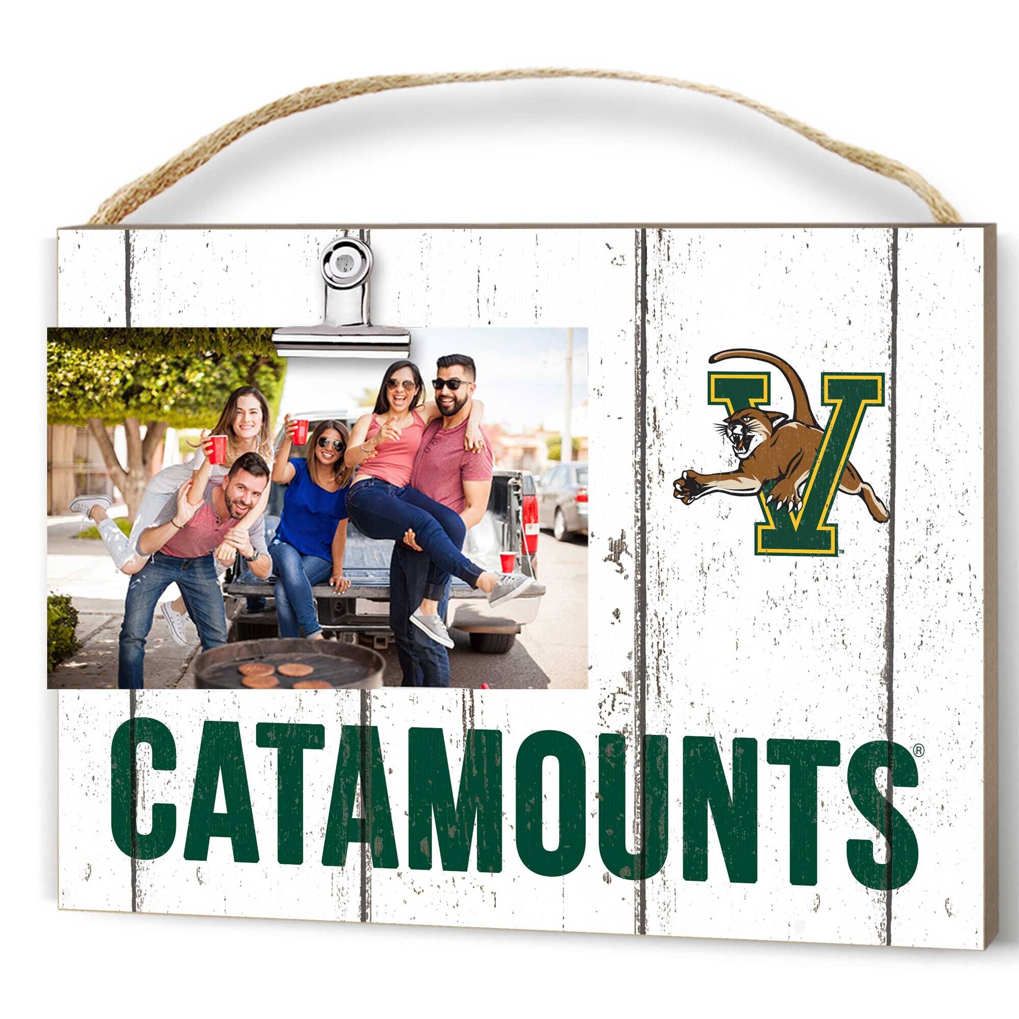 Front. Jardine - Vermont Catamounts 8" x 10" Weathered Clip It Frame - White.