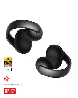 Soundcore - by Anker AeroClip Open-Ear Clip-On Earbud Headphones - Black