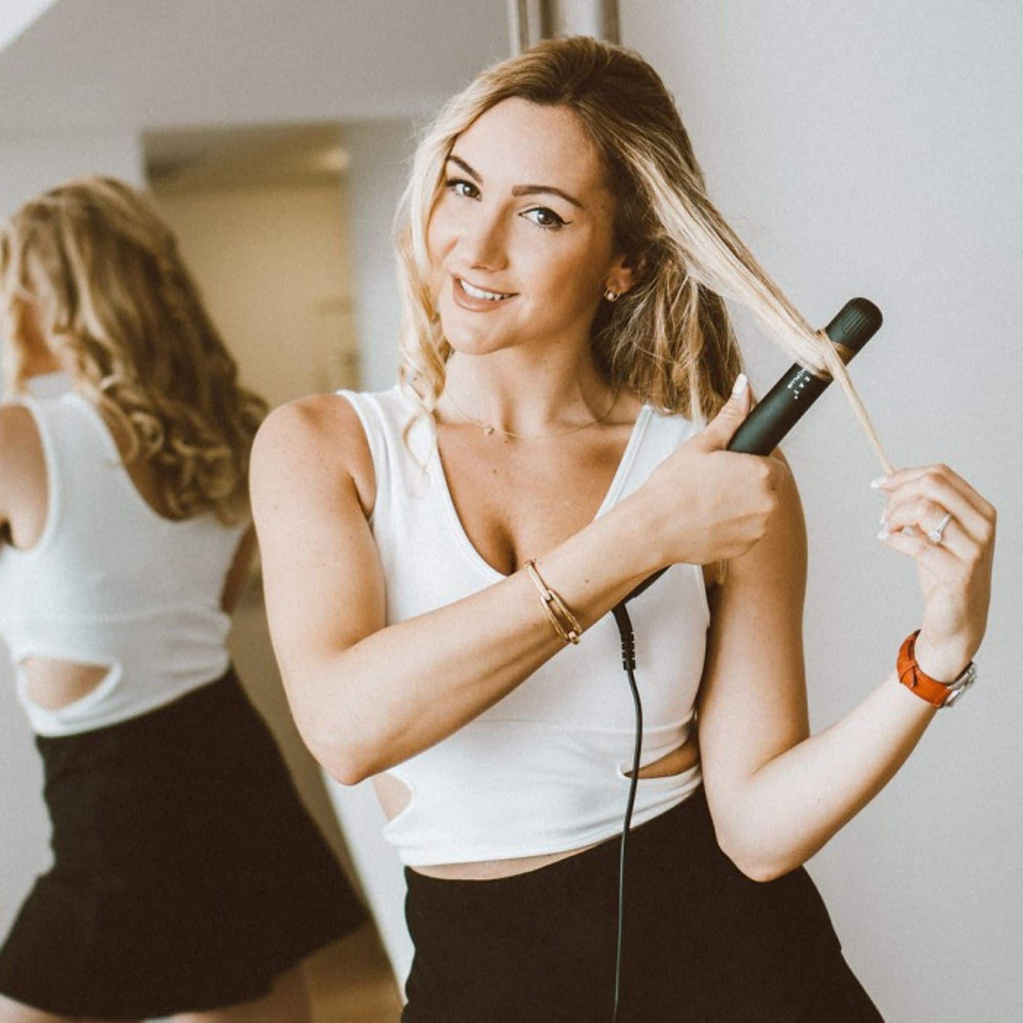 Alt View 13. FHI Heat - Platform Plus Curve Ceramic Pro Styler Flat Iron 1" - for Smoothing and Strightening, All Hair Types - Black.