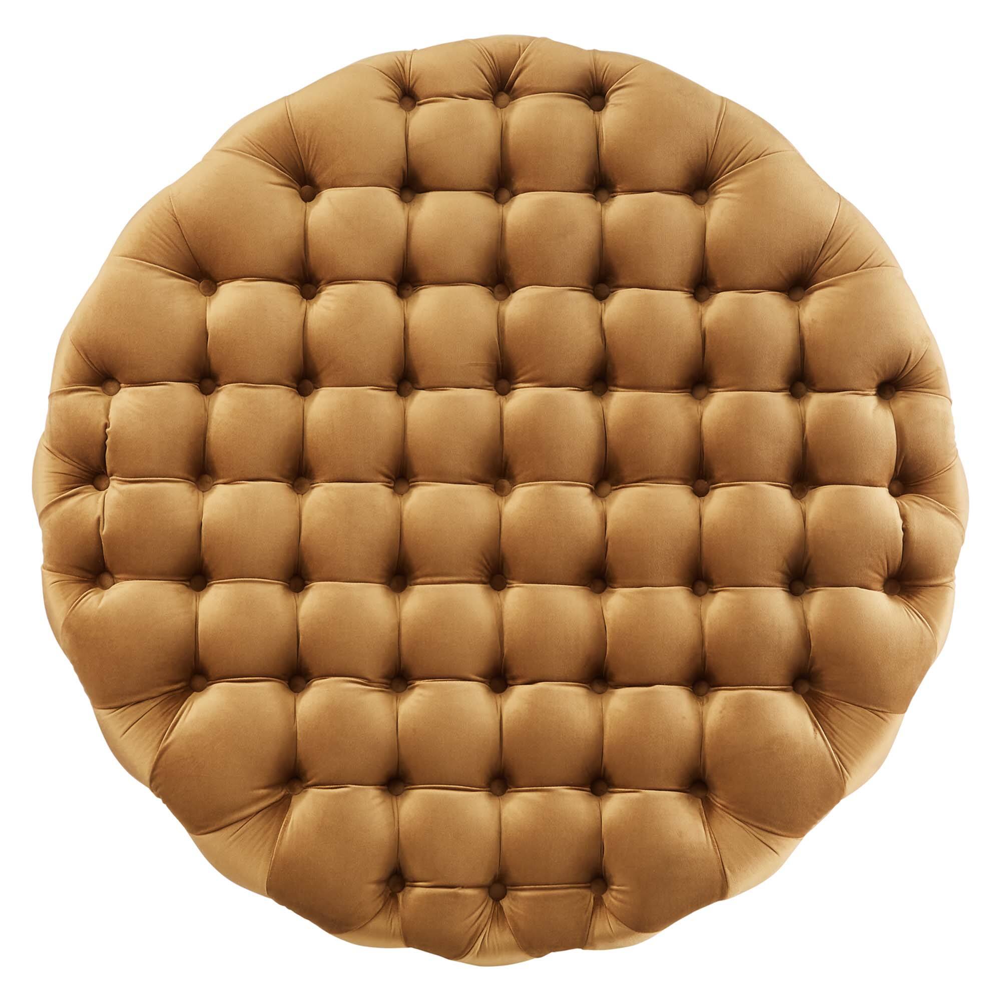 Alt View 2. Modway - Amour Tufted Button Large Round Performance Velvet Ottoman by Modway - EEI-5469-COG.