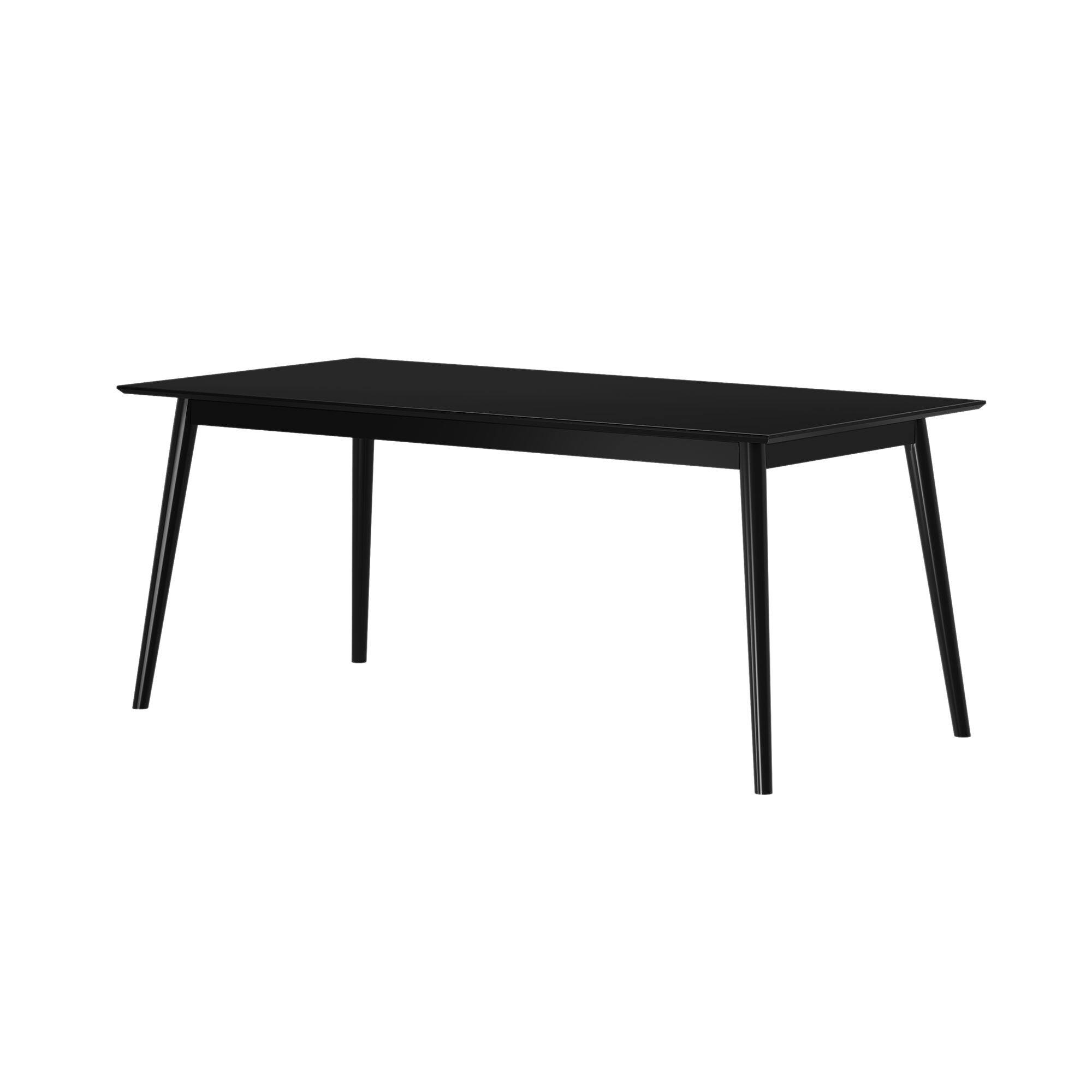 Alt View 2. Plank+Beam - Mid-Century Modern Rectangular Dining Table - Pine (72in / 1830mm), Black - Black.