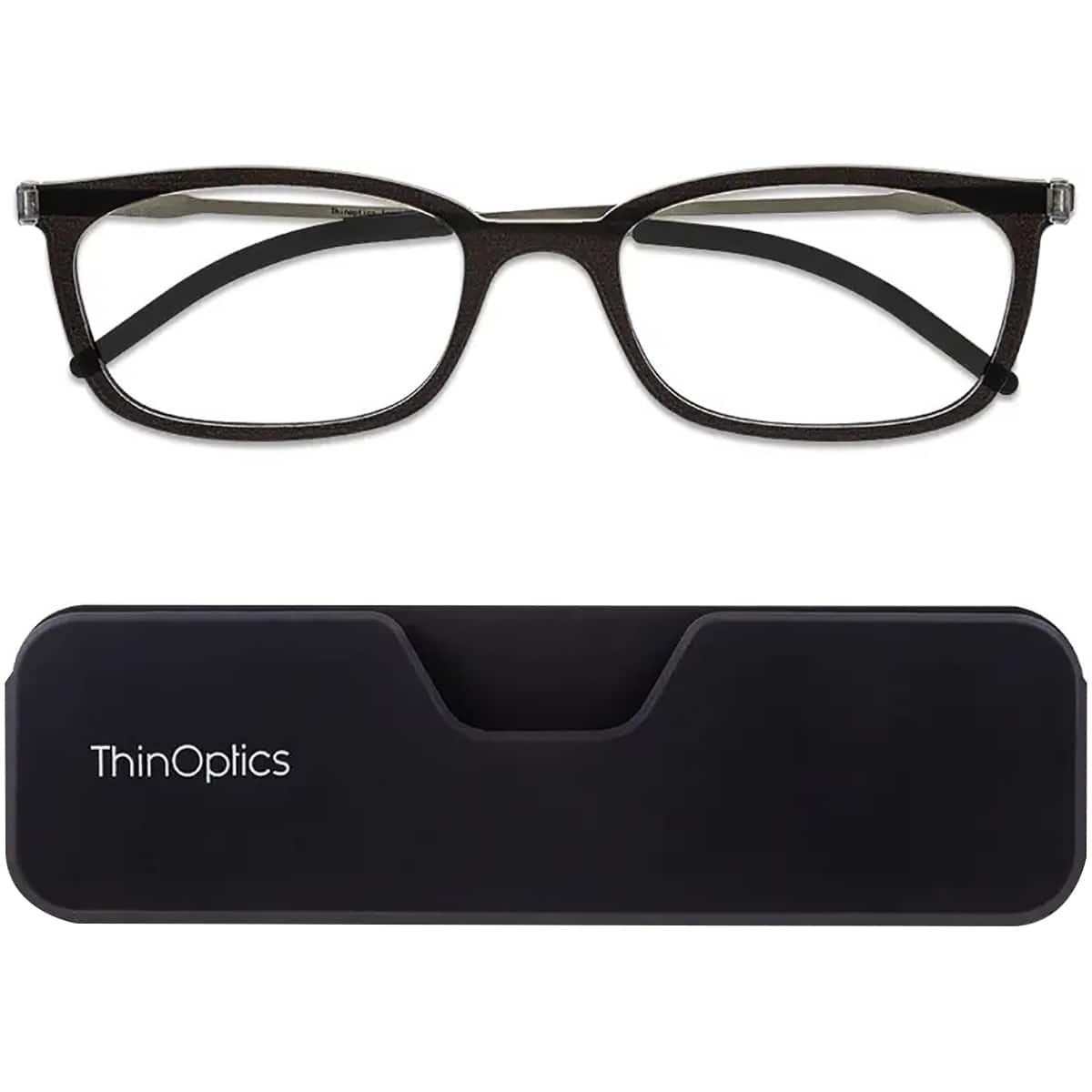 ThinOptics - Connect Reading Glasses with Full Frame Pod - +2.00 - Black
