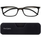 Front. ThinOptics - ThinOptics Connect Reading Glasses with Black Full Frame Pod - +2.00 - Black - Black.