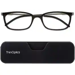 ThinOptics - Connect Reading Glasses with Full Frame Pod - +2.00 - Black