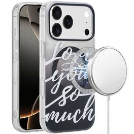 Kitcheniva - IMD Dual Layer Magnetic Circle Cover Phone Case With Tempered Glass For iPhone 17 Pro Max - Gray